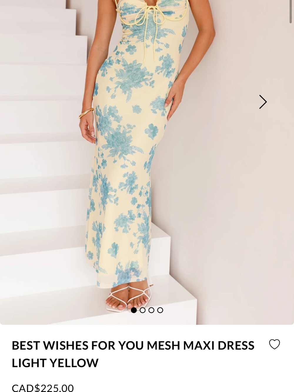 Hello Molly Yellow Maxi Dress with Blue Floral Print